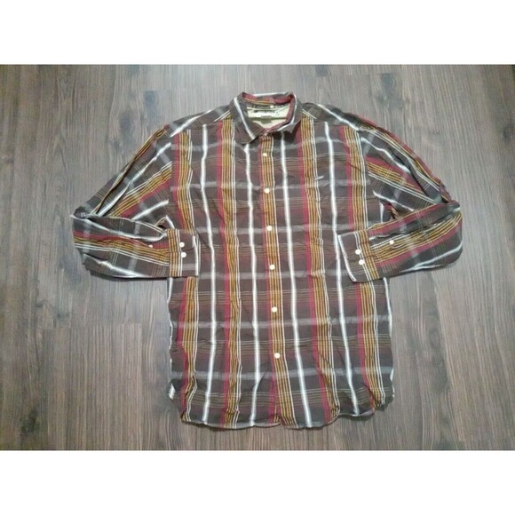 Ecko Unltd Classic Material Shirt Mens Xl Brown Plaid Button Down Long Sleeve - Picture 1 of 6